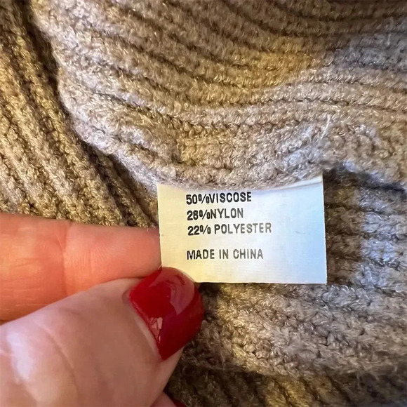 Merokeety Women's Beige Ribbed Button-Up Cardigan Sweater Size L - Picture 9 of 10